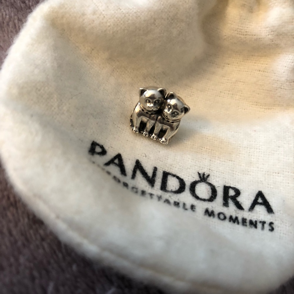 2 cats side by side pandora charm
